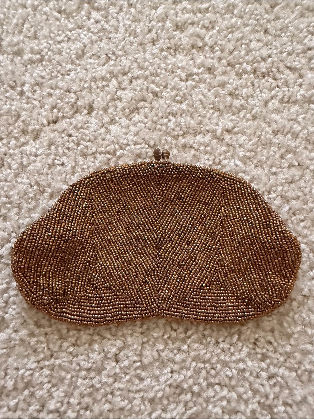 Beaded Evening Clutch in Bronze vintage